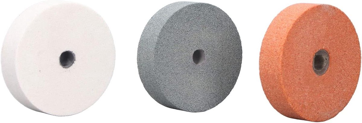 Polijstschijven - Slijpschijven - Houtbewerking - Siliciumcarbide - 3 stuks 20 mm - Grijs