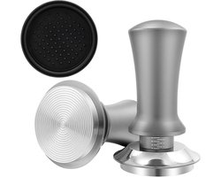 Espresso Sabotage - Koffie Tamper - Gelijkmatige Druk - Veerbelast Ontwerp - 53mm Basis - Zilver
