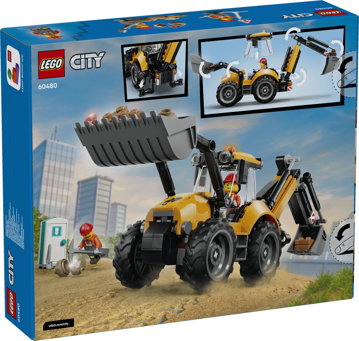 LEGO City Gele Graaflaadmachine Speelgoed voor Kinderen en Kinderkamer Decoratie 60480 — afbeelding 6