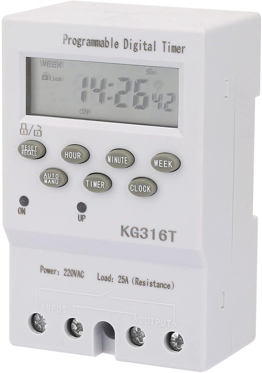 Digitale Programmeerbare Tijdschakelaar 220V voor Automatische Aan/Uit Regeling