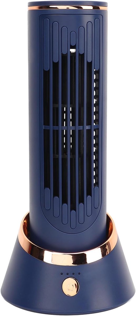 Torenventilator - Bladloze ventilator - Persoonlijke koeling - Oplaadbare batterij - 30 x 15 x 15 cm - Zwart