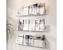 Brochure rek - Tijdschriftenhouder - Documenten opbergen - Wandmontage ontwerp - 26 inch
