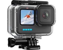 Waterdichte behuizing Geschikt voor GoPro Hero 13, 12, 11, 10/9 in zwart; duikbehuizing met bevestigingsaccessoires Geschikt voor GoPro Hero13, Hero12, Hero11, Hero10, 9.