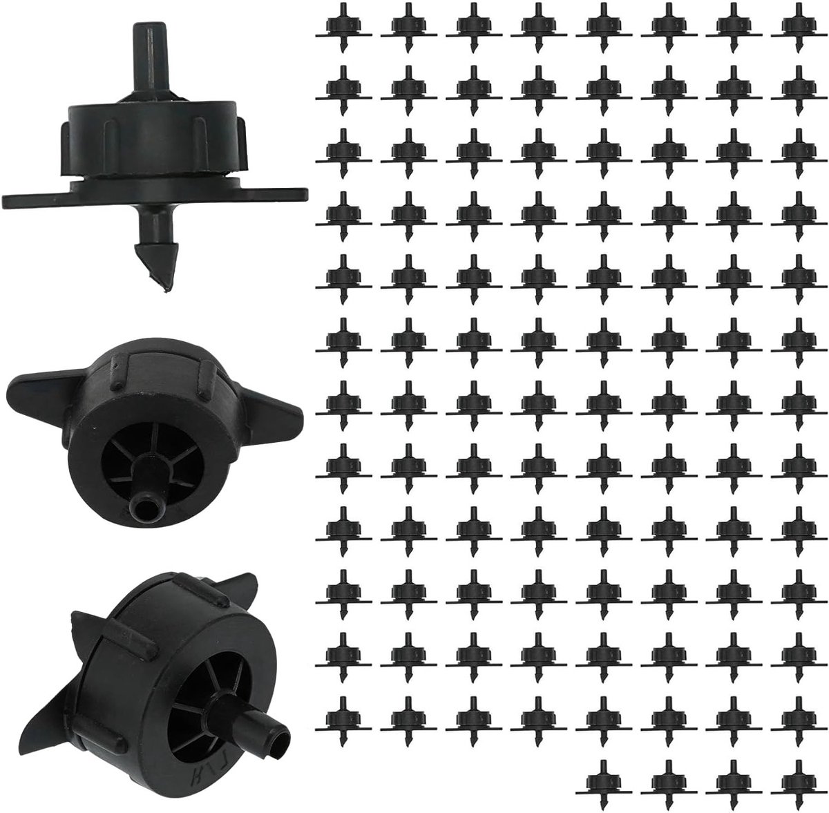 100 Stuks Drip Irrigation Transmitters - 4L Drip Drippers met Drukcompensatie voor 4/7 Tuinslangen en Efficiënte Waterbesparing