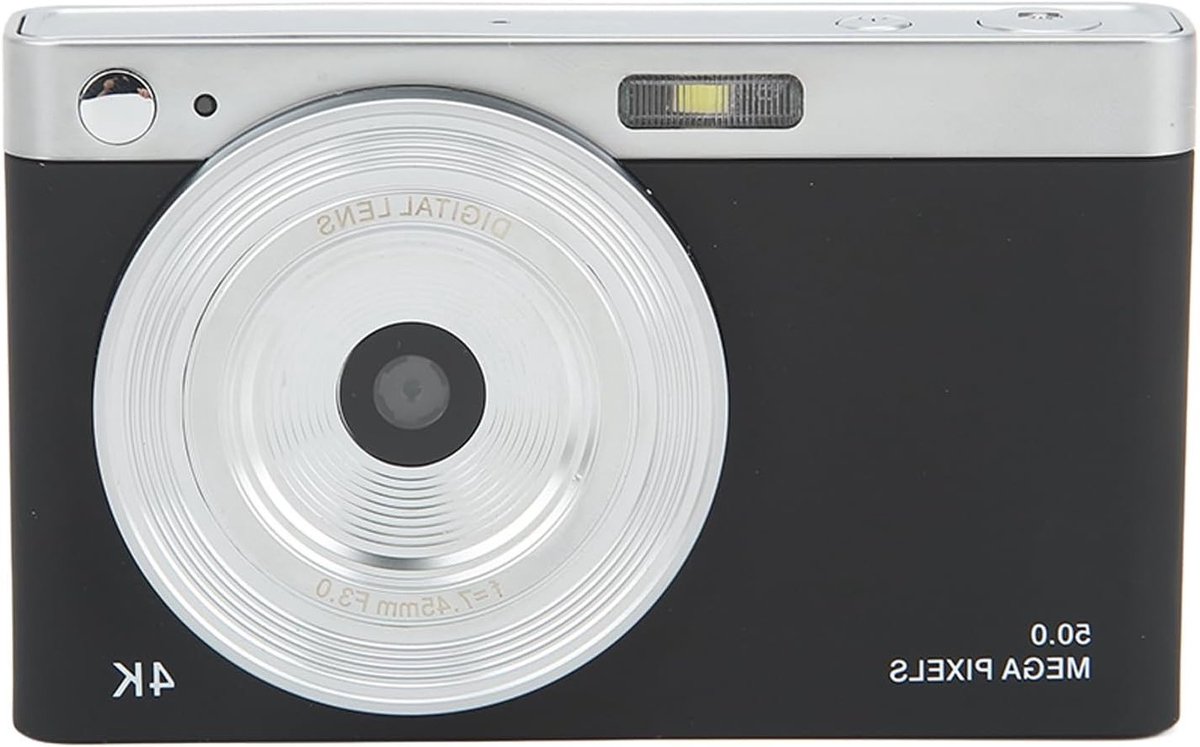 Compacte 4K Digitale Camera met 16x Zoom en 50MP Autofocus voor Vloggen en Macro Fotografie, Inclusief LED Vullicht en Batterij