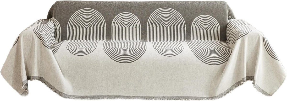 Soepele Grijze Sofa Plaid voor 1/2/3/4 Zits, Perfecte Bescherming en Decoratie voor Hoekbanken, 180 x 340 cm