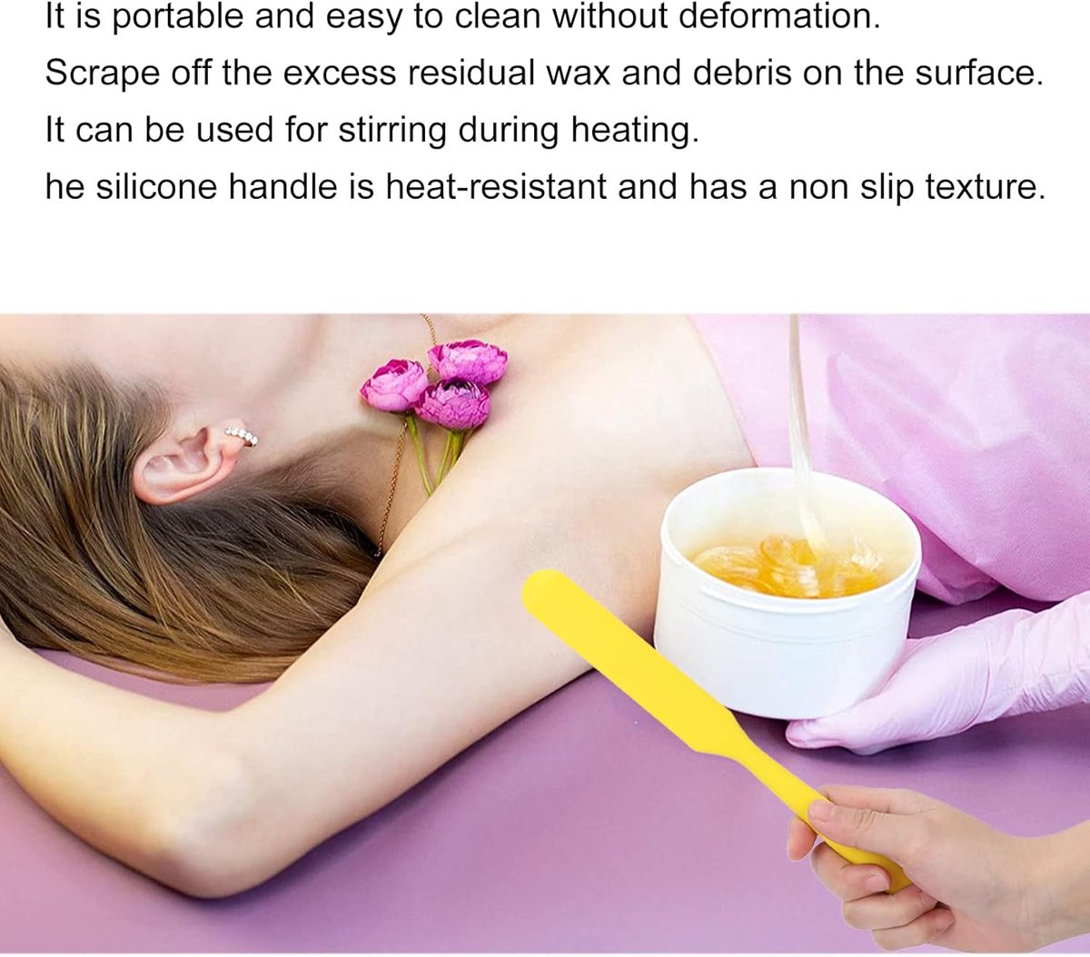 Wax Spatels - Ontharingsapplicator - Gladde Huid - Hittebestendig Siliconen - Ergonomisch Ontwerp - Geel
