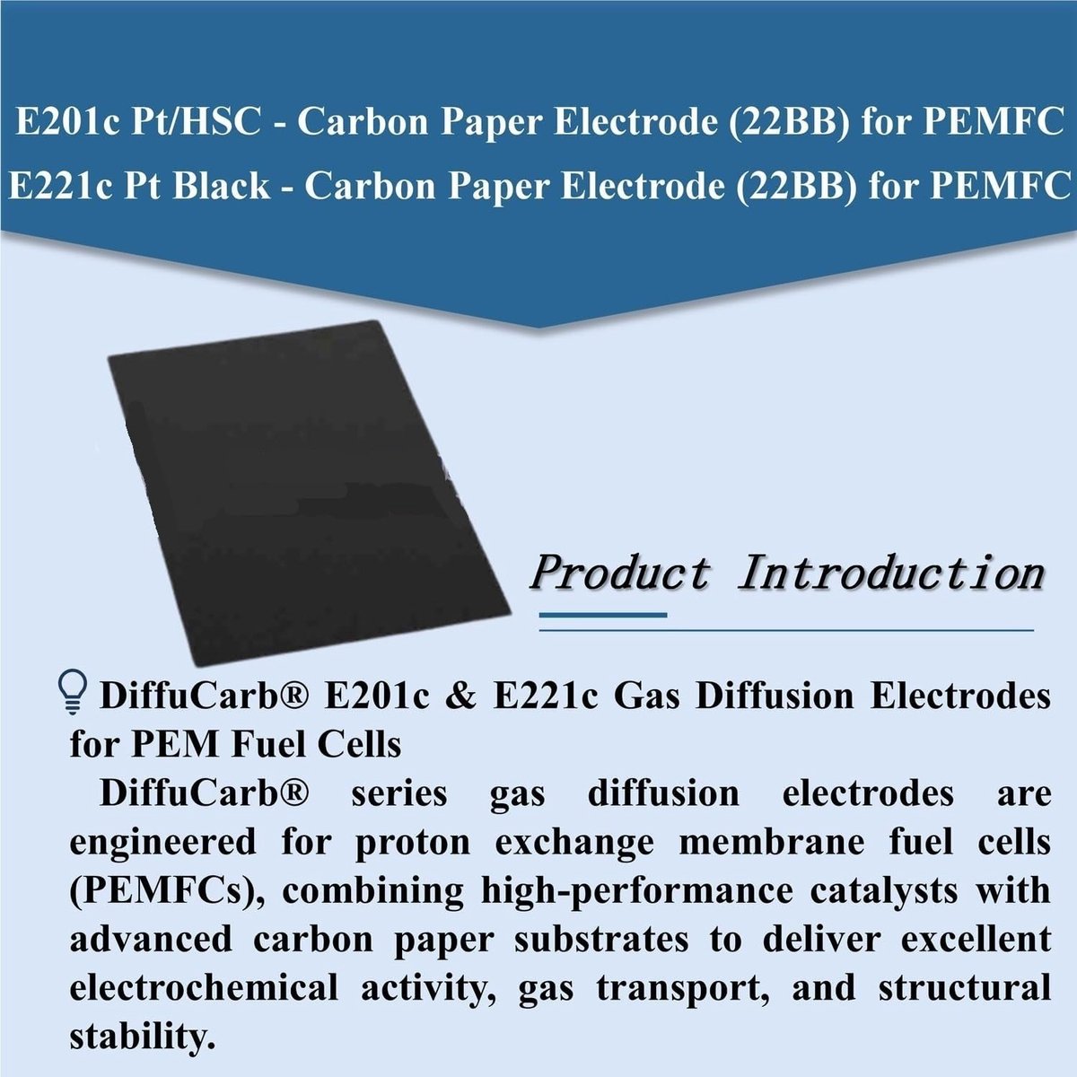 Gasdiffusie Elektroden - PEM Brandstofcel - Energie Opwekking - Hoogwaardige Katalysator - 10x10cm