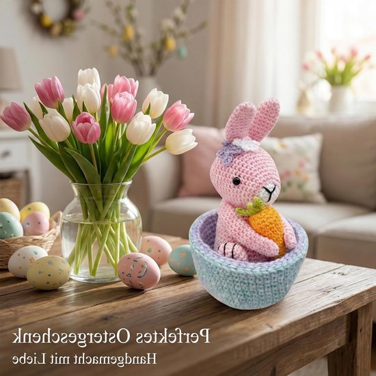 Haakset voor beginners, complete Amigurumi-set met video-instructies voor paaseieren en wortels, perfect voor creatieve projecten en geschenken — afbeelding 2