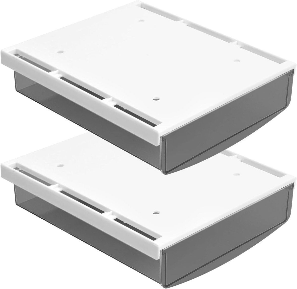 Set van 2 Onder Bureau Lades, Verborgen Organizer voor Bureau, Zelfklevende Opbergdozen voor Thuis en Kantoor, Ideaal voor School en Werkplek (Matte Zwart)