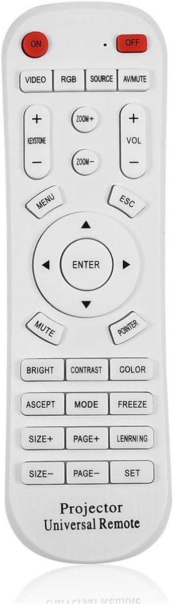 Universele Afstandsbediening - Projector Controller - Presentaties Geven - Radiofrequentie Connectiviteit - 15.6 cm Lengte - Wit