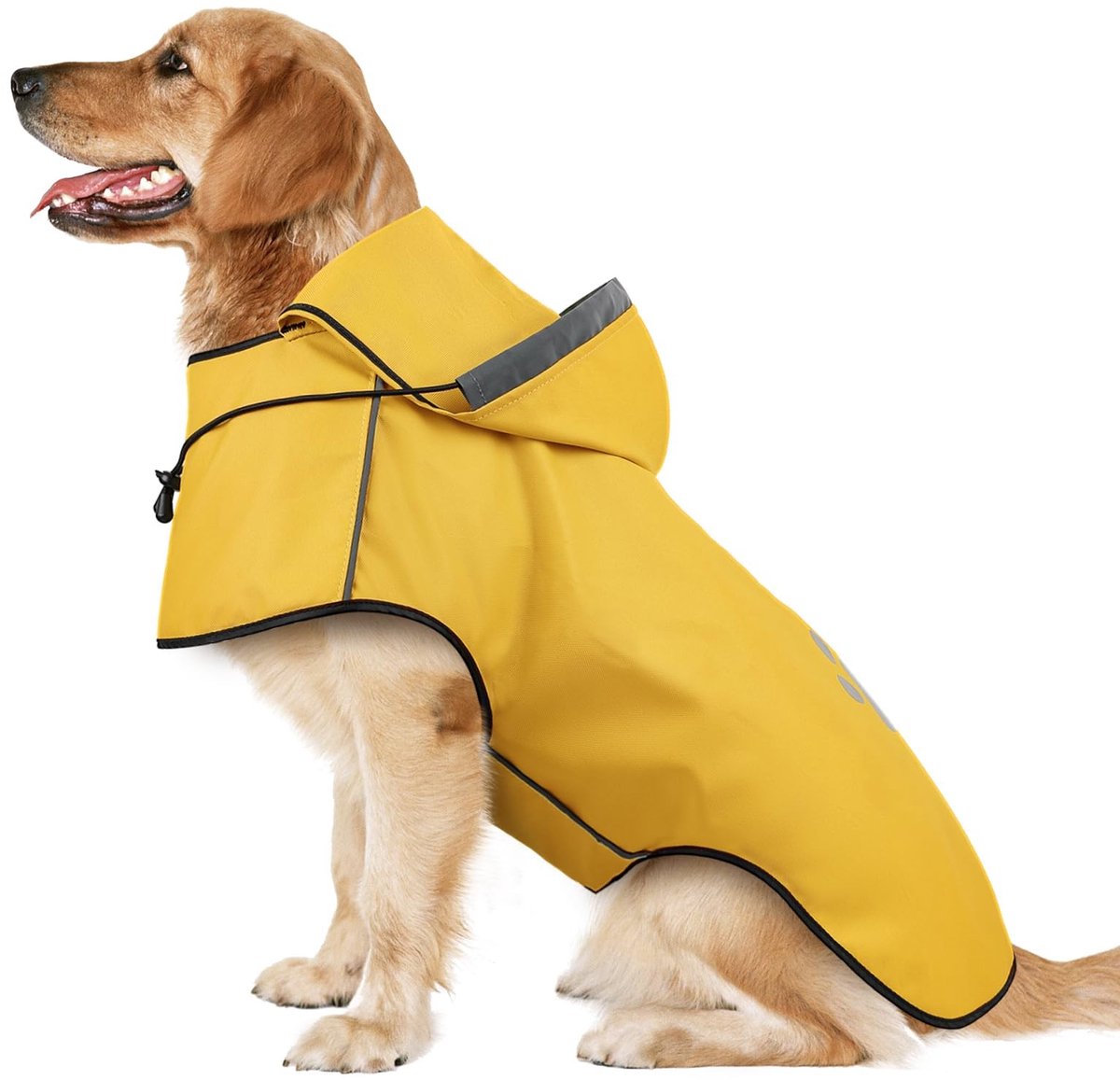 Dailygoods- Regenjas Honden Waterdicht - Verstelbare Capuchon - Reflecterende Strepen - Comfortabele Regenjas - Geschikt voor Kleine/Middelgrote/Grote Honden - Duurzaam Ontwerp - Hondenregenjas