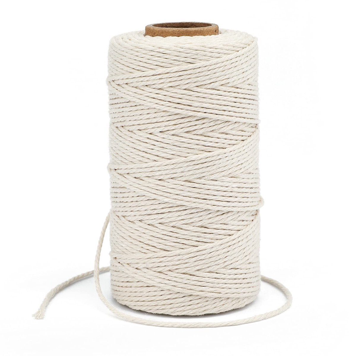 Dailygoods- Katoenen Touw 100m - 2 mm Dikte - Beige Koord - Multifunctioneel Touw - Bakkerstouw/Slagerstouw - Doe-het-zelf Touw - Geschikt voor Kunstprojecten