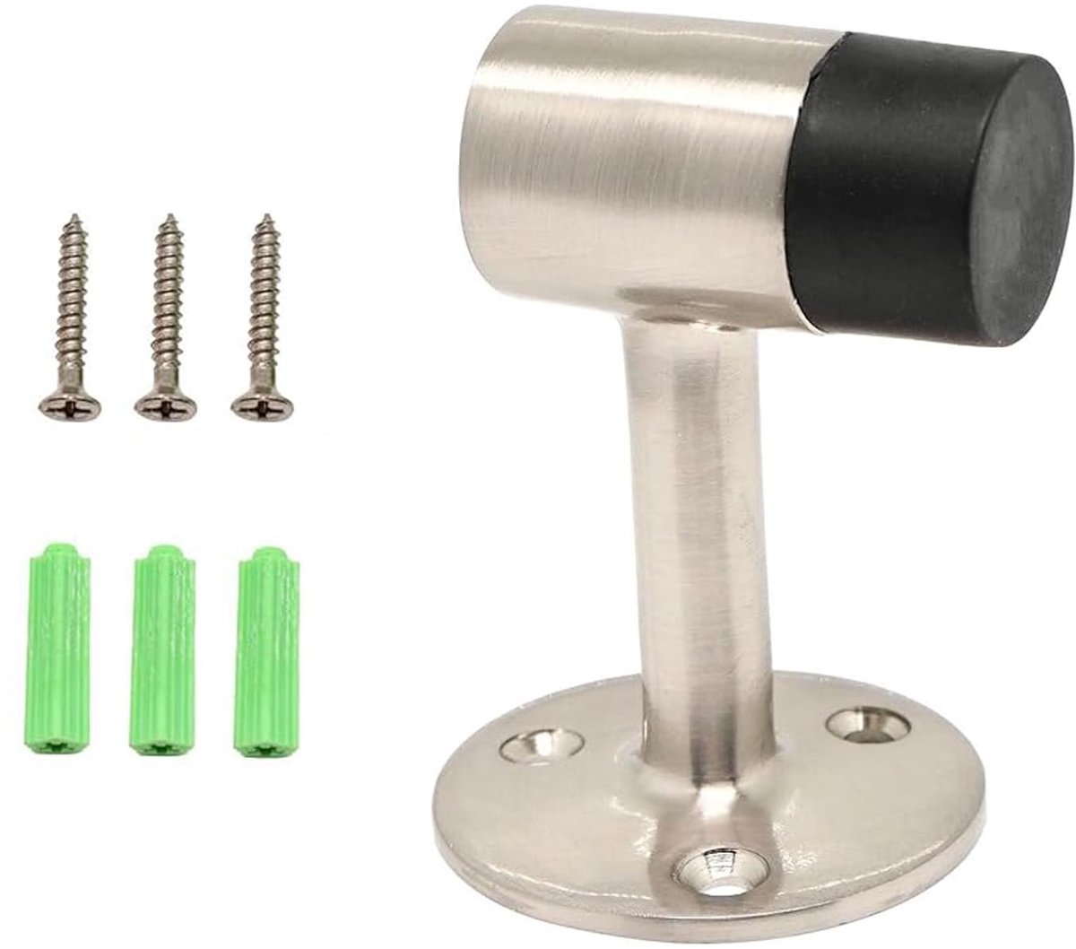 Dailygoods- Deurstopper Buiten - Muurmontage - Zinklegering - Roestvrij Staal - Duurzaam - Antislip Onderzijde - Deurstop