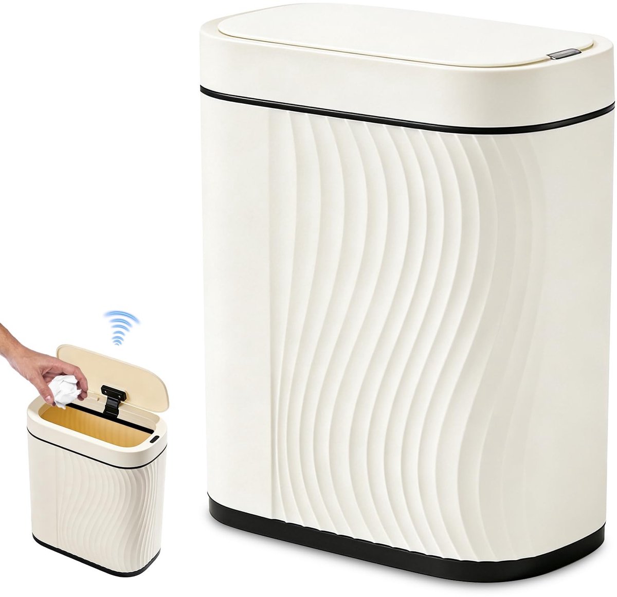 Dailygoods- Afvalbak 8 Liter - Automatische Afvalbak met Sensor - Geurvrij - Waterdicht - Met Deksel - Hygiënische Afvalverwerking - Sensorafvalbak