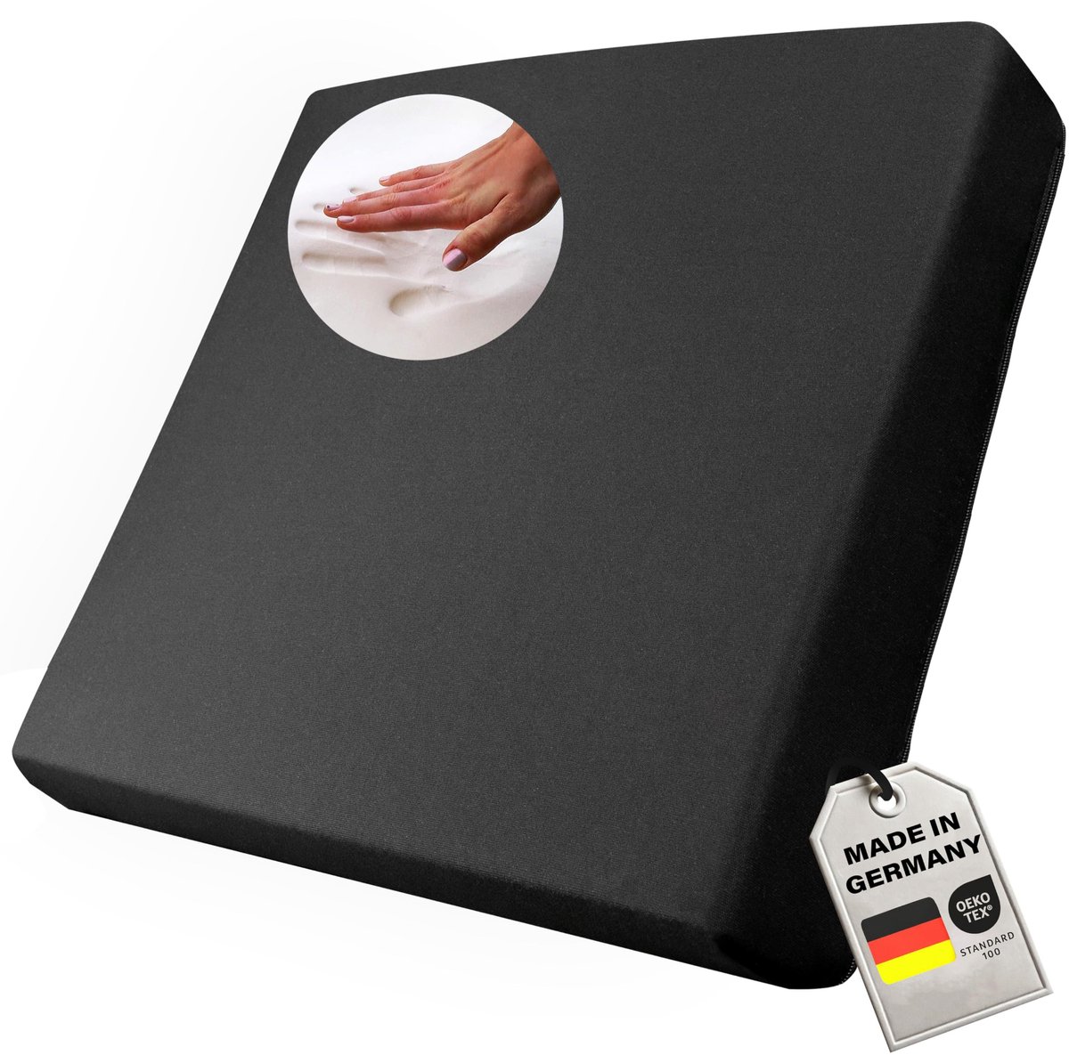 Dailygoods- Zitkussen Orthopedisch 10 cm Hoogte - Antidecubitus Kussen - Gelschuim - Steunkussen Rug/Billen - Geschikt voor Stoel/Rolstoel