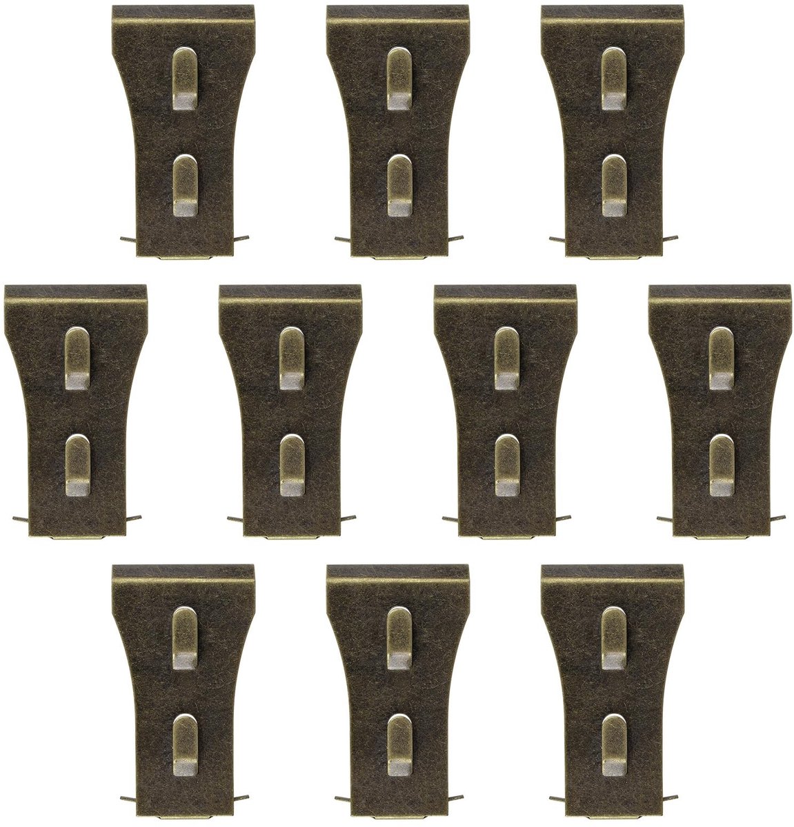 Dailygoods- Muurhaak 10-delig - Bakstenen Haak - Brons Metaal - Haaktype - Voor Bakstenen Oppervlak - Inclusief Haakclip