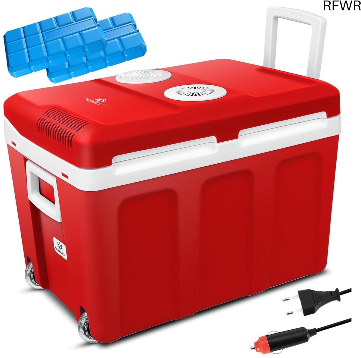 Koelbox met wielen - Thermobox mini-koelkast - Warm houden koelen - Dubbele functie - 40 liter - Antraciet
