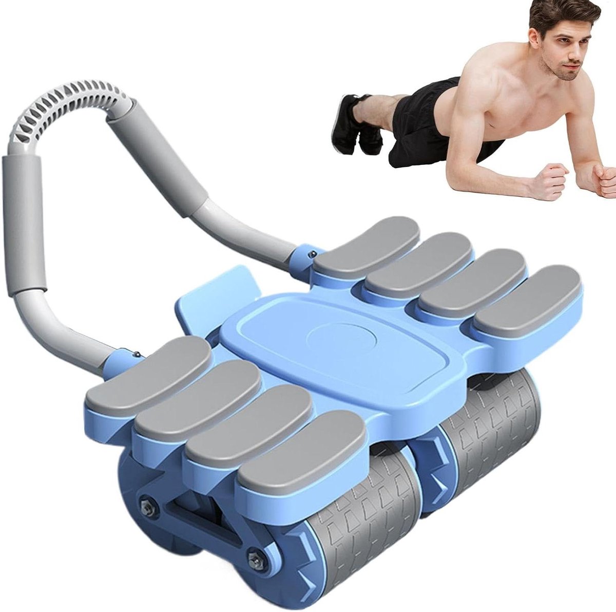 Buikspierwiel - Ab roller core trainer - Thuis trainen - Elleboogondersteuning - 42 x 36 x 24 cm - Blauw