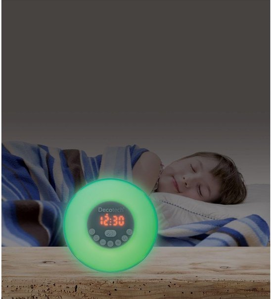 Wekker Lamp - Nachtlamp Radio - Rustig Ontwaken - Zonsopgang Simulatie - 1 Count - Geel — afbeelding 2