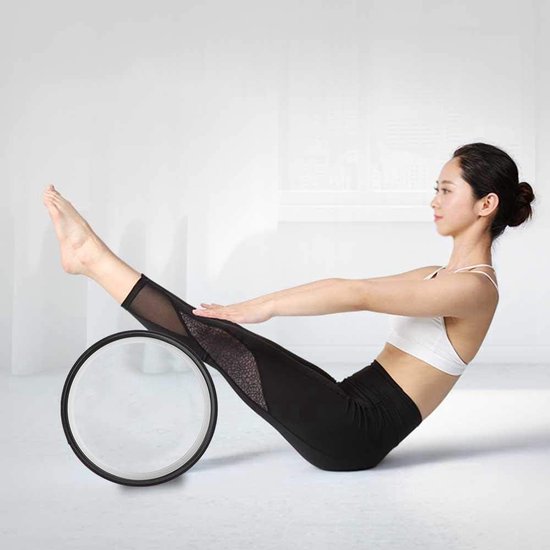 Yoga Wiel - Roller Stretcher - Balans Training - Hoge Drukweerstand - 200kg Draagvermogen - Zwart — afbeelding 5