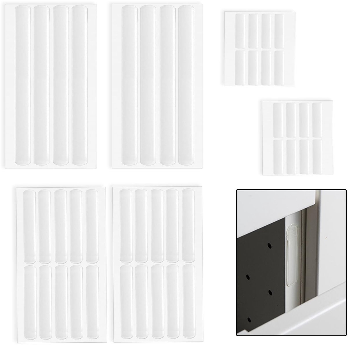 Dailygoods- Meubelbeschermbuffers - 44 Stuks - Siliconen Kastdeurbuffers - Zelfklevende Transparante Buffers - Deurdempers voor Meubels - Premium Materiaal 35/63/150 mm - Meubelbeschermers