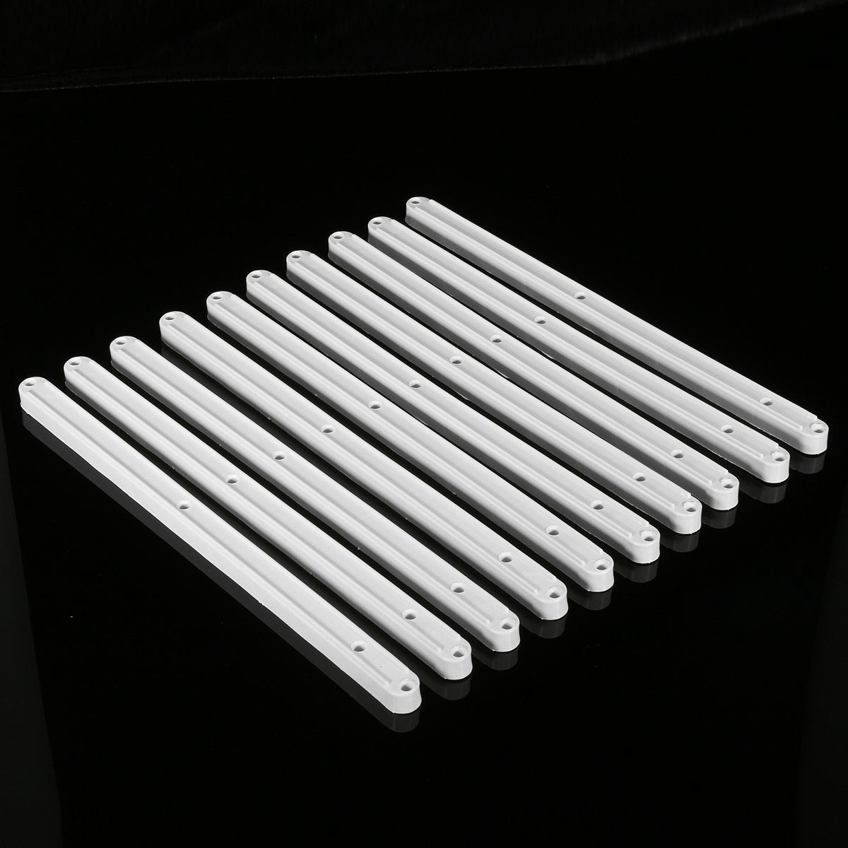 Dailygoods- Ladegeleiders 5 Paar - Kunststof - Wit - 17mm Groef - Robuust - Duurzaam - Afmetingen 300 x 16 x 13 mm - Ladegeleider