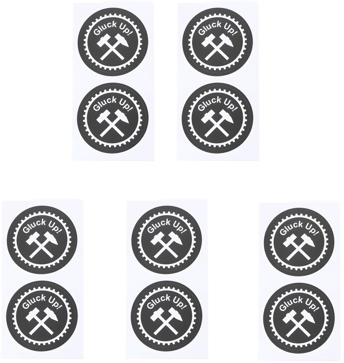 Dailygoods- Stickers 10 Stuks - Geluksthema - Diameter 5cm - Waterdicht PVC - Sterke Lijm - Geschikt voor Auto's en Decoraties - Decoratiestickers