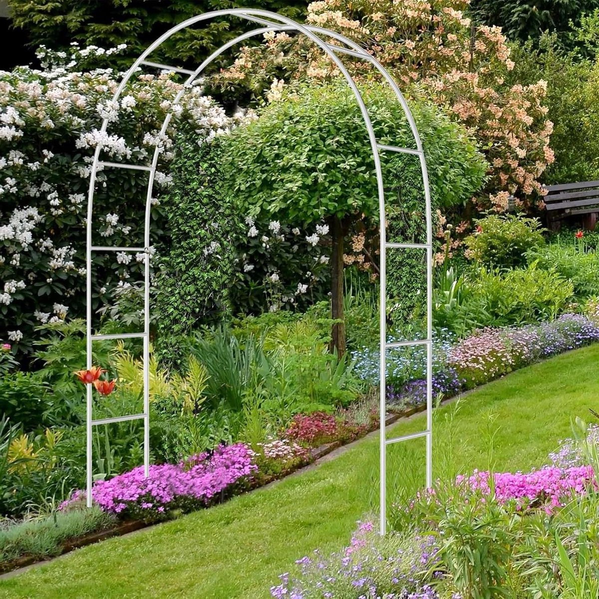 Metalen Tuinboog - Rozenboog Pergola - Tuin Decoratie - Stevige Stalen Constructie - 120-350 cm - Zwart