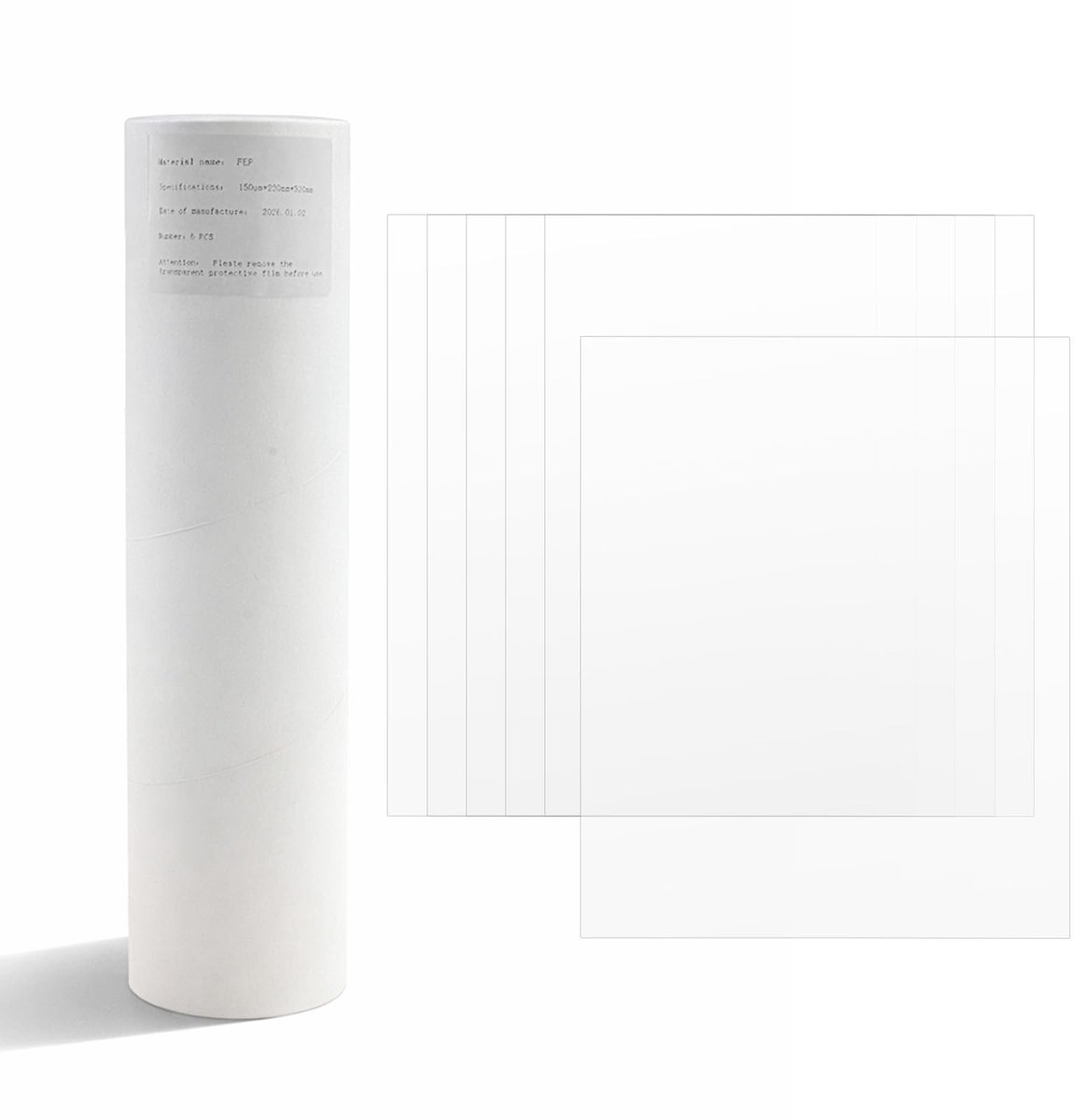 Dailygoods- Release Film 0,15 mm - 6 Stuks - Hoge Lichtdoorlatendheid - Sterke Scheidingsprestaties - Compatibel met LCD/MSLA 3D-printers - Gelijkmatige Materiaaldikte - FEP Folie