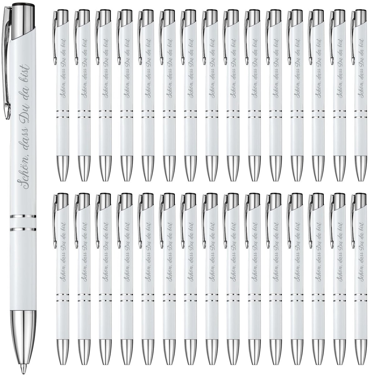 Dailygoods- Balpennen 30 Stuks - Intrekbare Balpennen - Ecologische Pennen - Gastgeschenken - Praktisch Cadeau - Met Opschrift "Nice To Have You Here