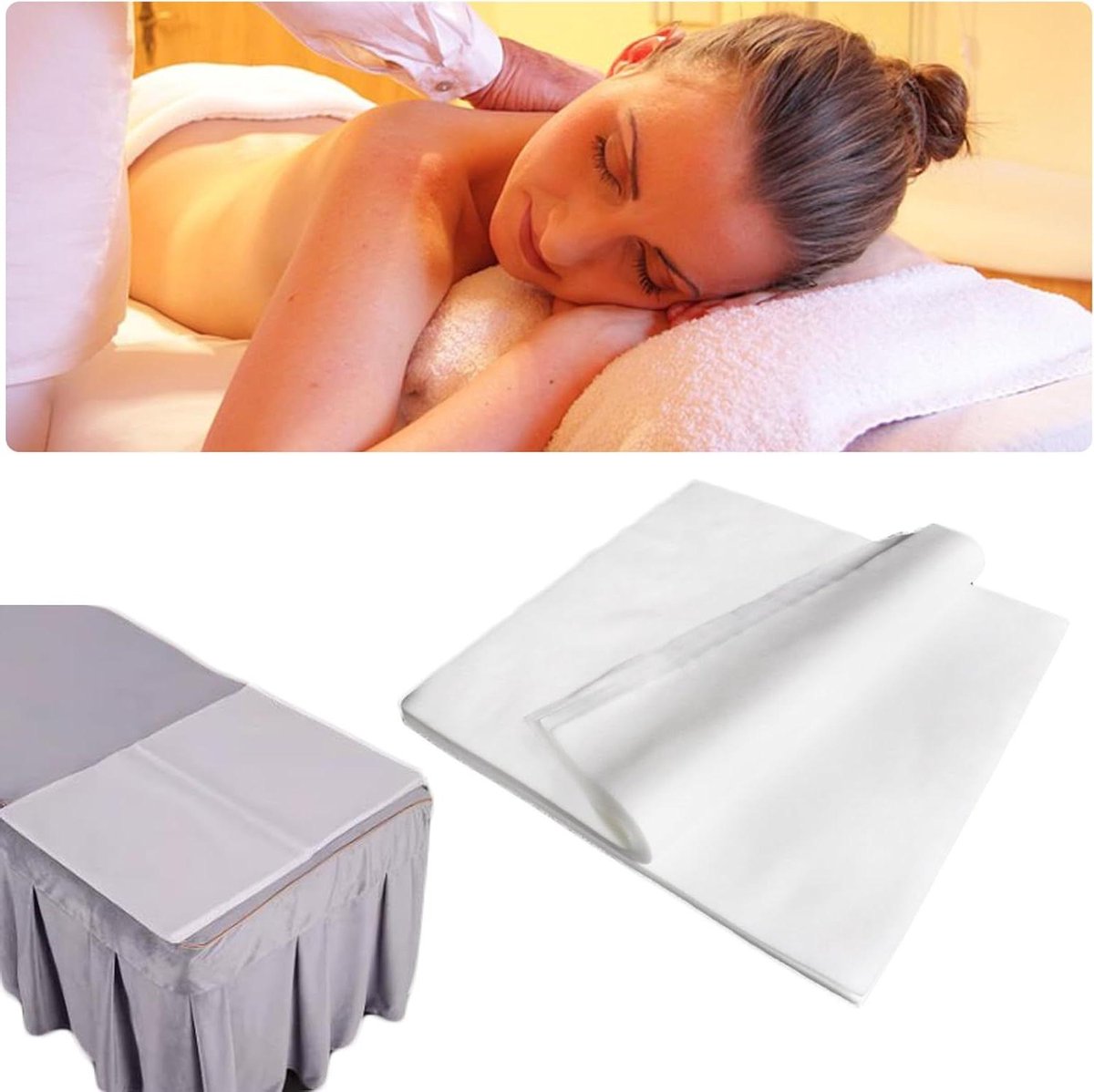 Gezichtsbedekking Wegwerp - Massage Hoezen - Hygiënisch Werken - Zacht Non-woven - 100 Stuks - Wit