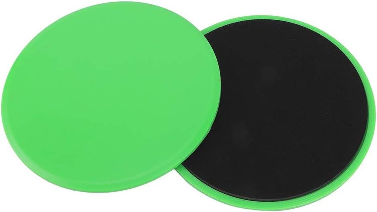 Schuifschijven Set - Core Trainers - Buikspieren Trainen - Dubbelzijdig Bruikbaar - 18 cm diameter - Groen