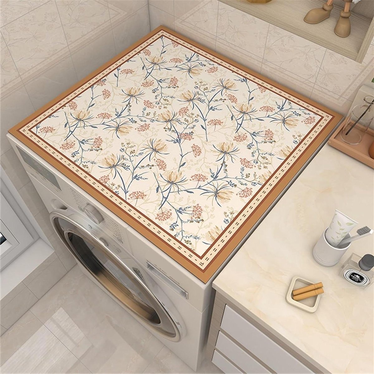 Wasmachinehoes Apparaat Cover Apparaten Beschermen Antislip Waterdicht 50x60 cm Gedrukt