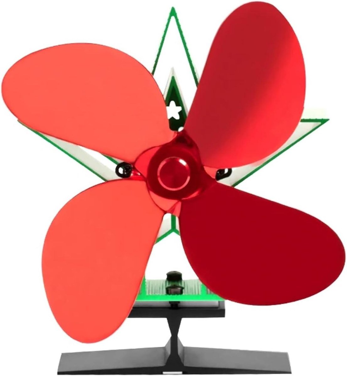 Houtkachel Ventilator - Haardventilator Kachelventilator - Warmte Verdelen - Warmte-aangedreven - 4/5 Bladen - Zwart