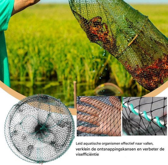 Vangnet - Krabbenval - Vissen Vangen - Opvouwbaar Ontwerp - 30 x 60 cm - Groen — afbeelding 5
