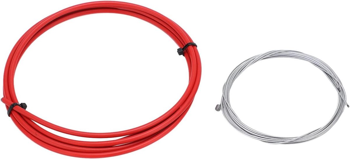 Fiets Remkabel Set - Schakel Kabel - Veilig Fietsen - Roestvrij Staal - 4 mm Diameter - Rood