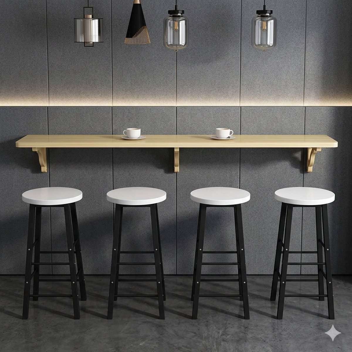 Wandtafel Inklapbaar – Opklapbare Wandgemonteerde Eettafel, Bureau en Werktafel, Ruimtebesparende Klaptafel voor Keuken, Woonkamer, Thuiswerkplek en Horeca – Mobili Bella