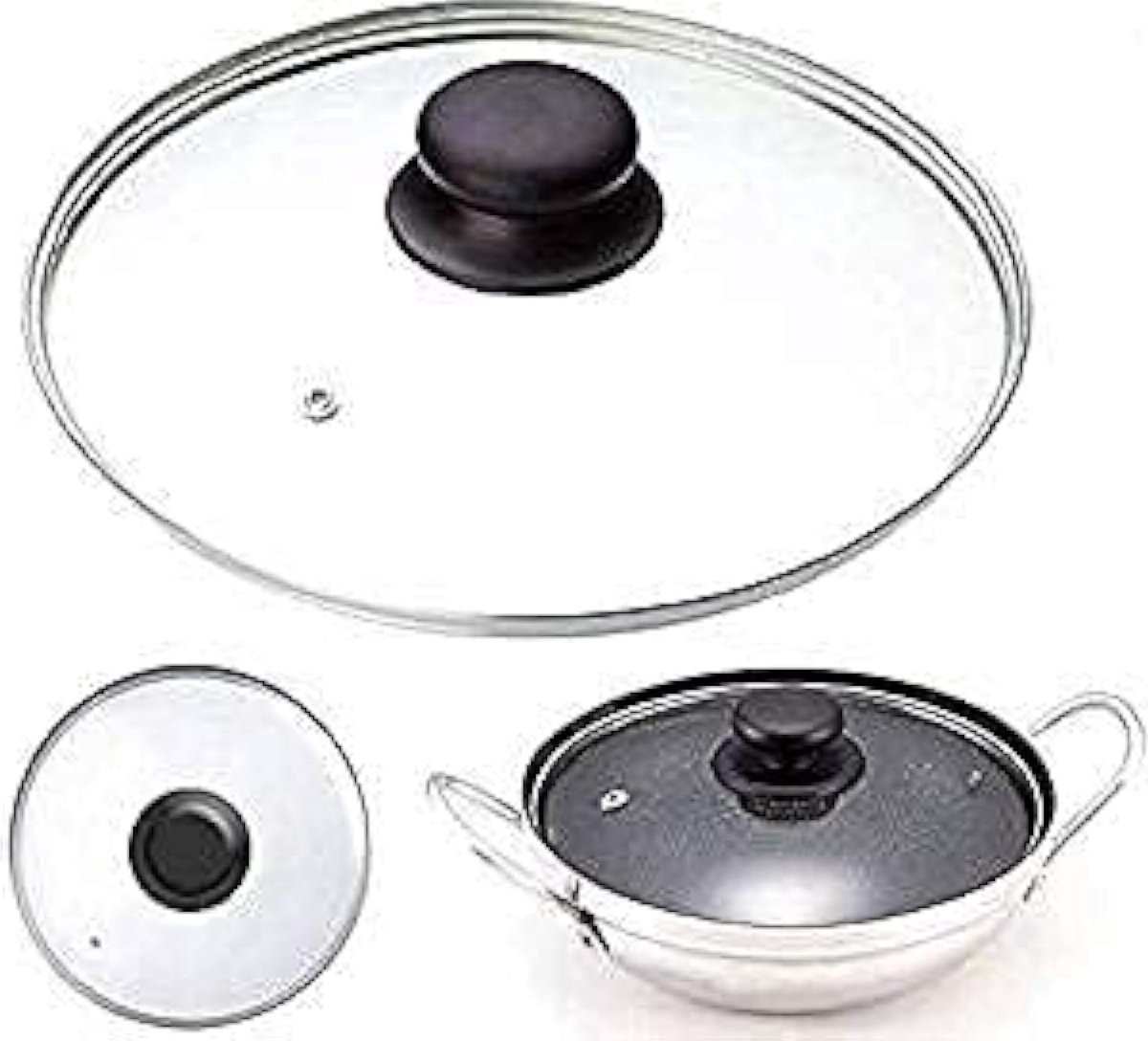 Pan Deksel - Bovenkant Deksel - Koken - Gehard Glas - 14-40 cm - Transparant