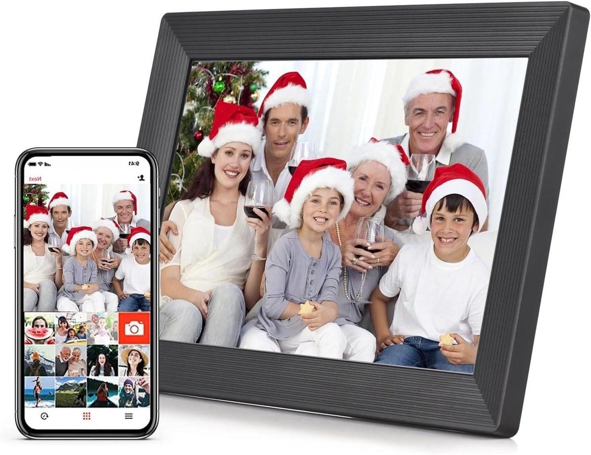 Digitaal Fotolijst - Smart WiFi Frame - Foto's Delen - IPS Touchscreen - 10.1 Inch - Zwart