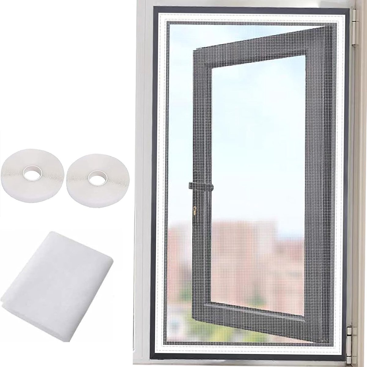 longziming - Raam En Deur Muggennet 50x120 cm - Anti Muggen Hor - Slijtvaste Moustiquaire - Fijnmazig Insectengaas - Voor Balkon En Raam - Op Maat Te Knippen - Scheurbestendig
