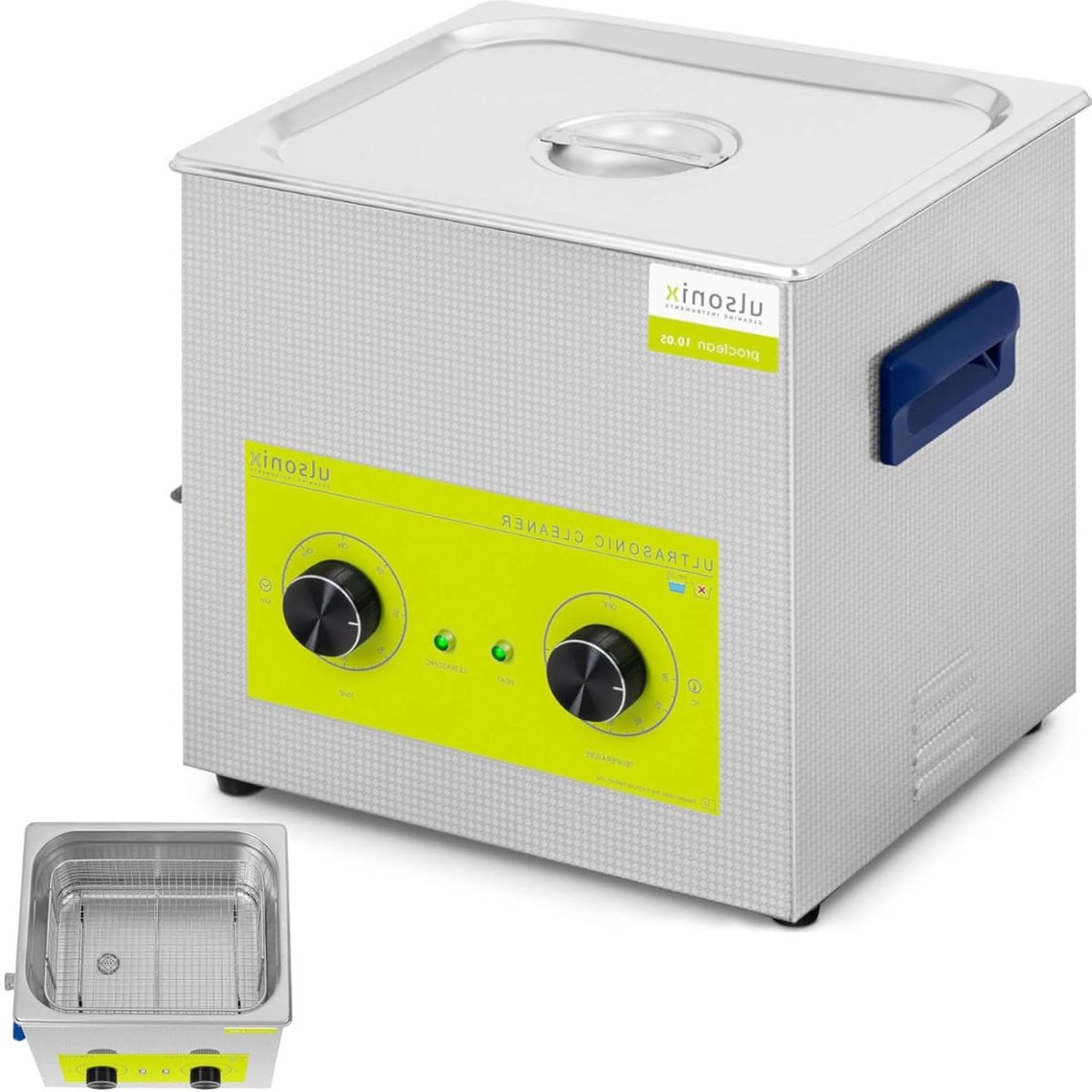 Ultrasone Reiniger - Reinigingsapparaat Bad - Grondig Reinigen - Met Verwarmingsfunctie - 10 Liter - Zilver