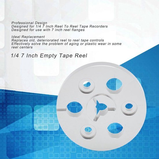 Lege Tape Spoel - Adapter Hub - Muziek Archiveren - CNC Aluminium - 7 Inch - Zilver — afbeelding 2