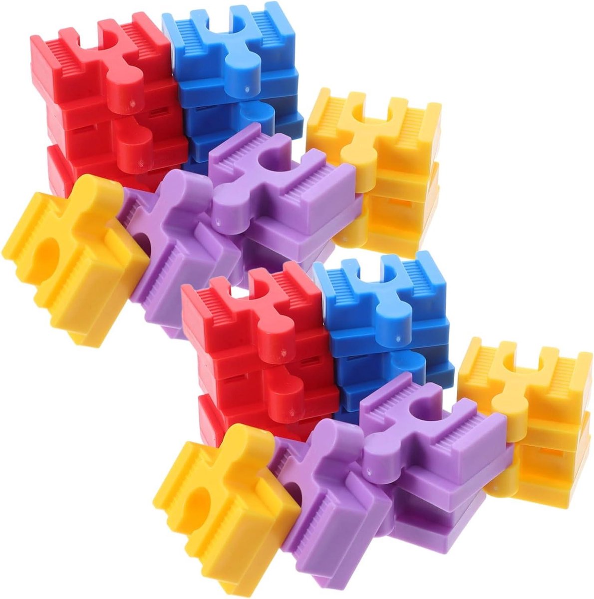 Treinbaan Connectoren - Bouwblokken Trein - Creatief Spelen - Grote Stukken - 24 Stuks - Diverse Kleuren