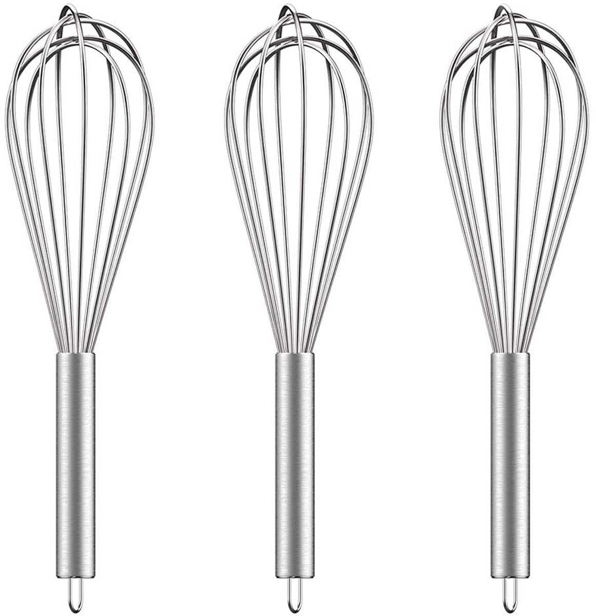 Dailygoods- Ballongarde 10 inch - 3 stuks - Roestvrij staal - BPA vrij - Vaatwasmachinebestendig - Ergonomische handgreep - Klopper