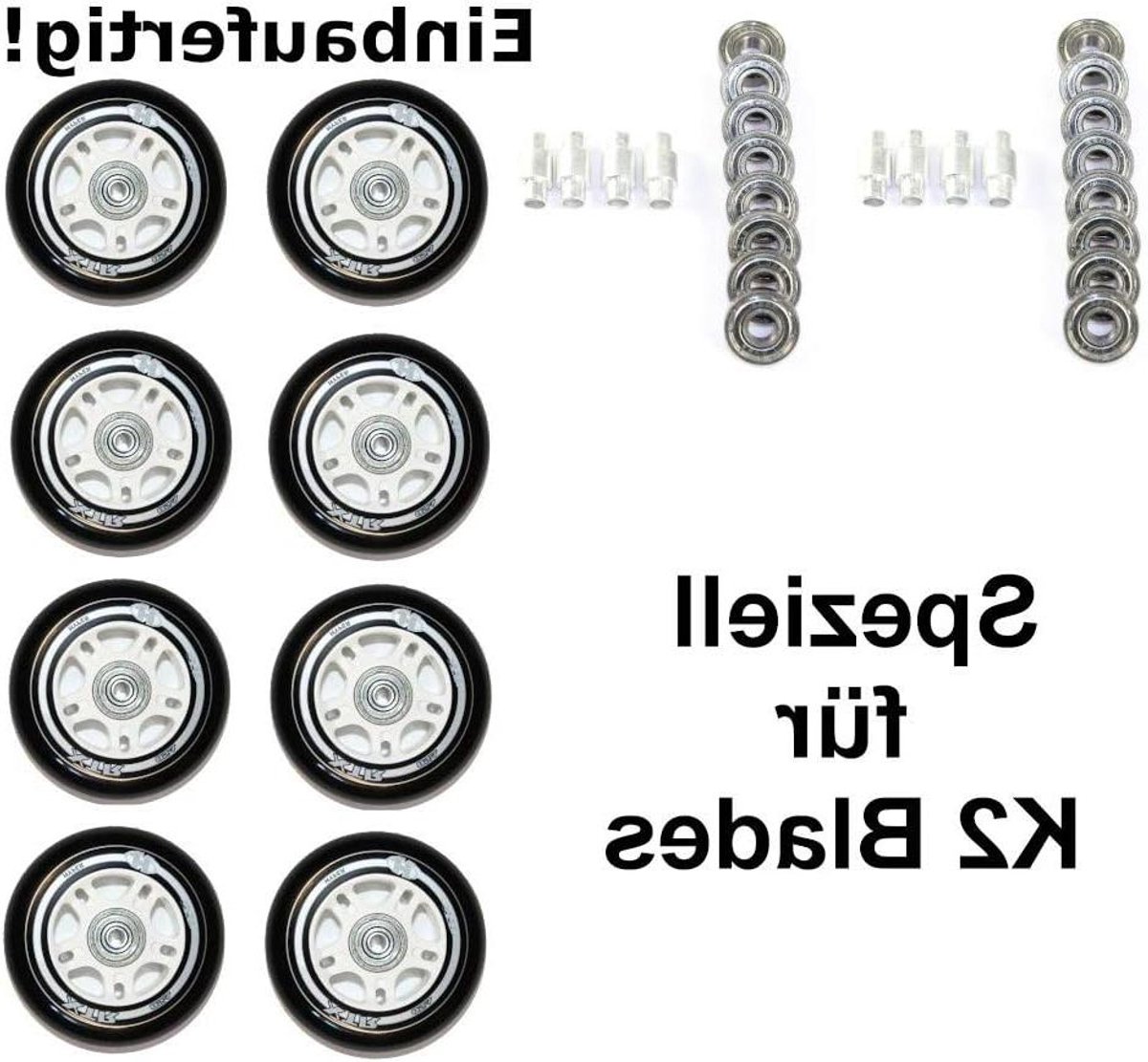 Skeelerwielen Set Vervangende Wielen Snel Skaten Voorgemonteerd ABEC 7 84 mm 84a