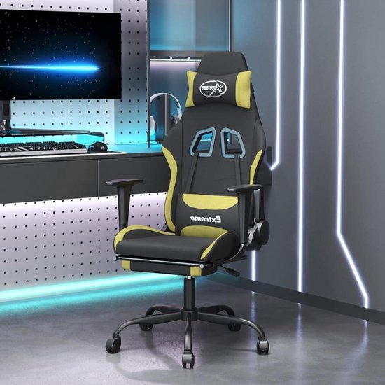 Leepesx Gaming Chair Massage and Footrest, Black and Light Green, Gaming Chairs, Economic Gaming Chair, Professional Gaming Chair (SPU: 345486)