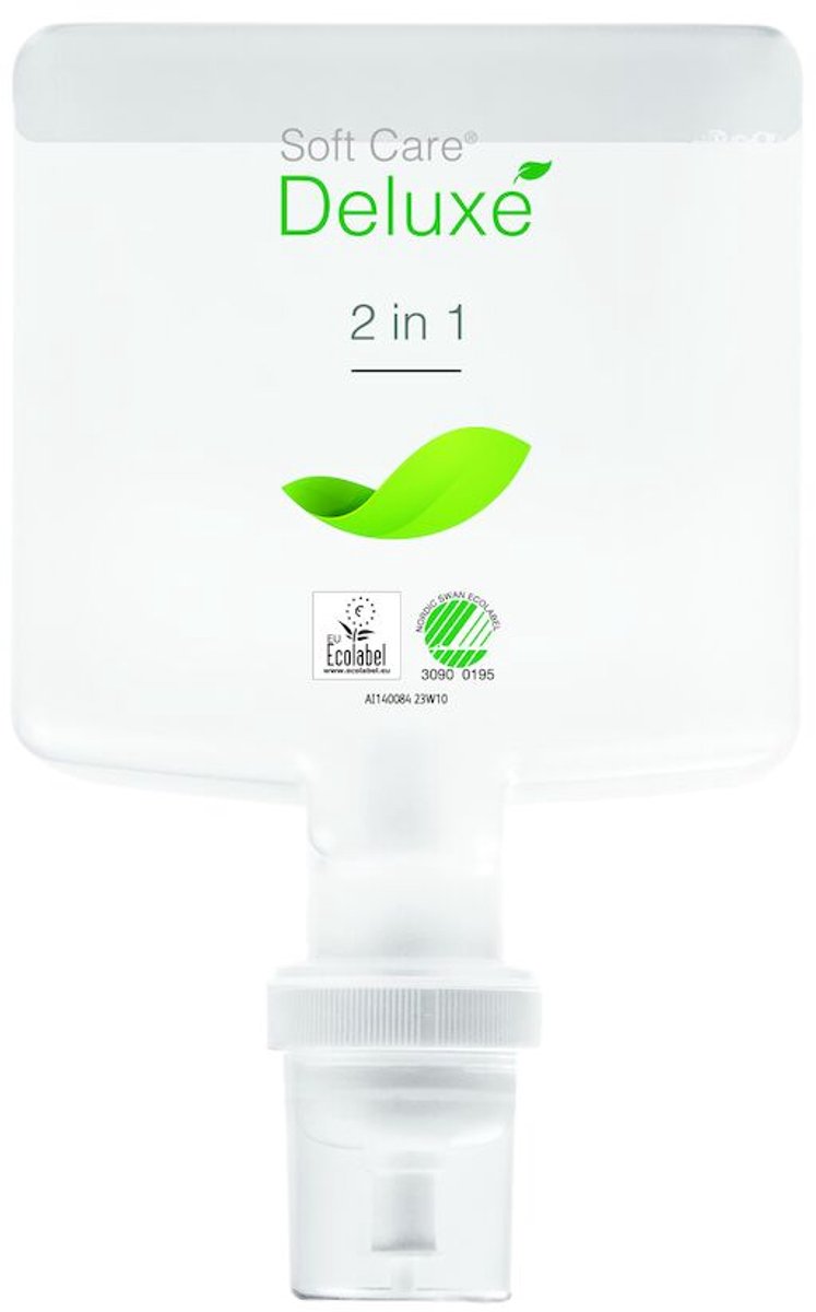Soft Care Deluxe 2 in 1 - Eco-gecertificeerde douchegel voor handen, haar en lichaam - 4x1,3L