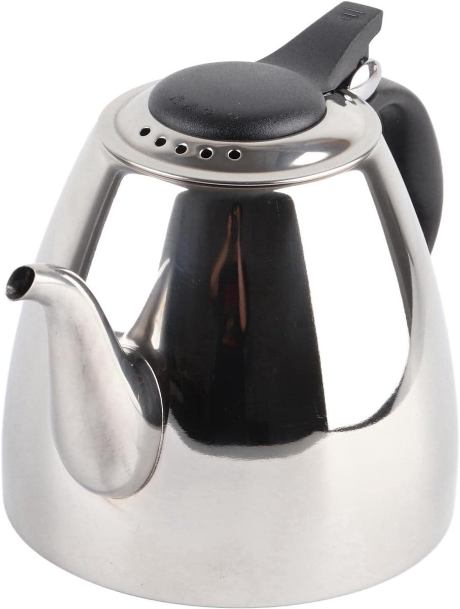 Theepot Roestvrij Staal - Waterketel Kookplaat - Thee Koffie Zetten - Verdikte Gelijkmatige Verwarming - 1.5 Liter - Zilver