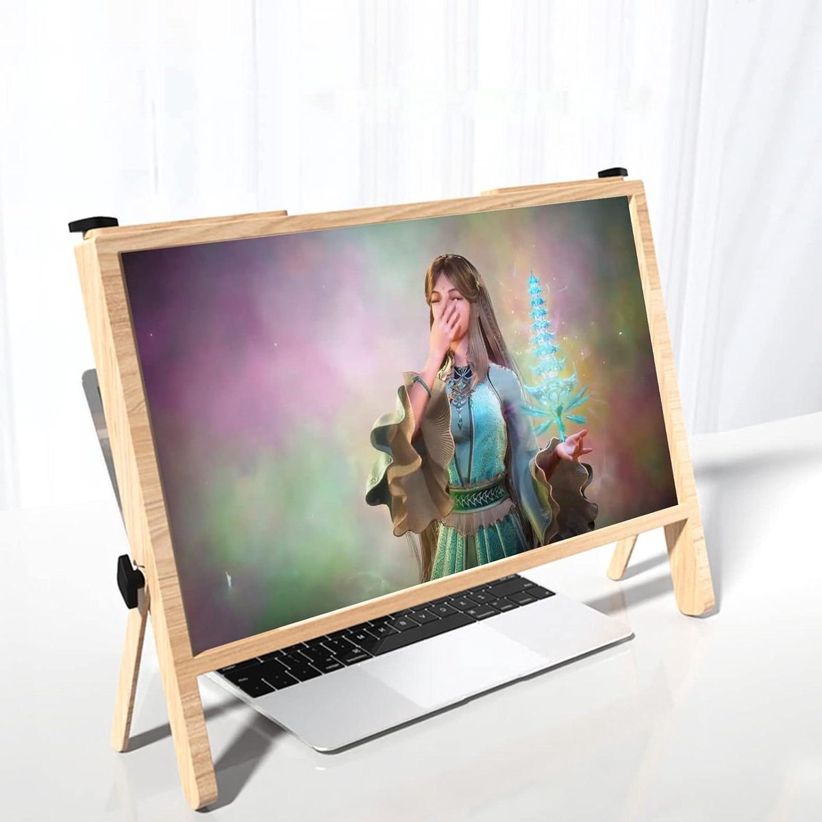 Telefoon Schermvergroter - Beeldscherm Vergrootglas - Films Kijken - Hout Design - 21 inch - Houtkleur